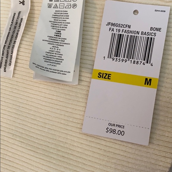 Michael Kors Turtleneck Short Sleeve Sweater Bone Size L JF96G52CFN - Picture 12 of 14